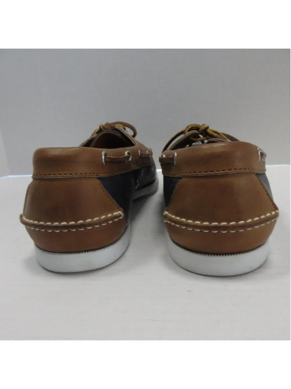 Rancourt & Co Boat Shoes 11 D Navy Leather Moccasin Lace Up USA Made